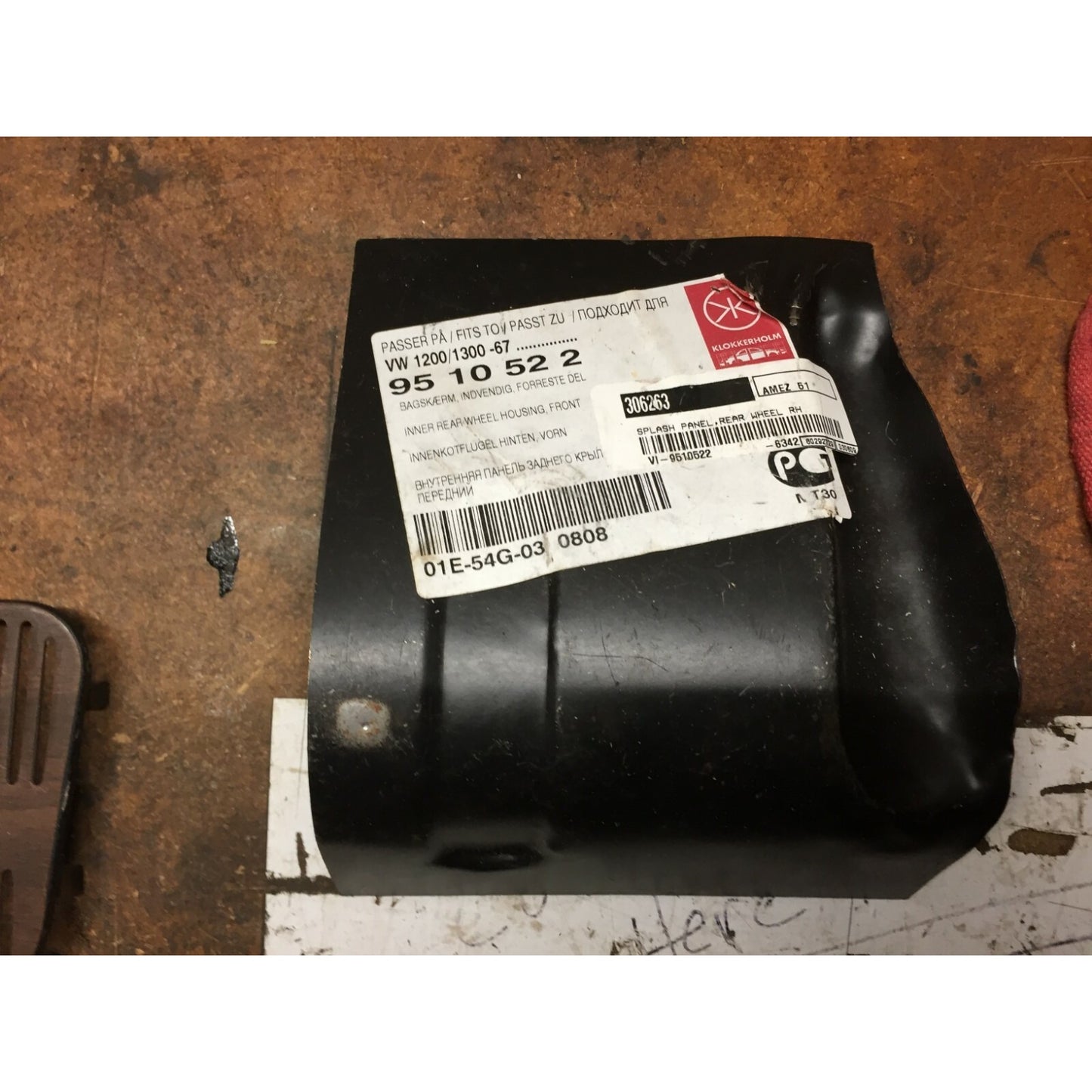 1955-77 VW Super Beetle, Bug, Dune Buggy Left & Right Splash Pan with product label