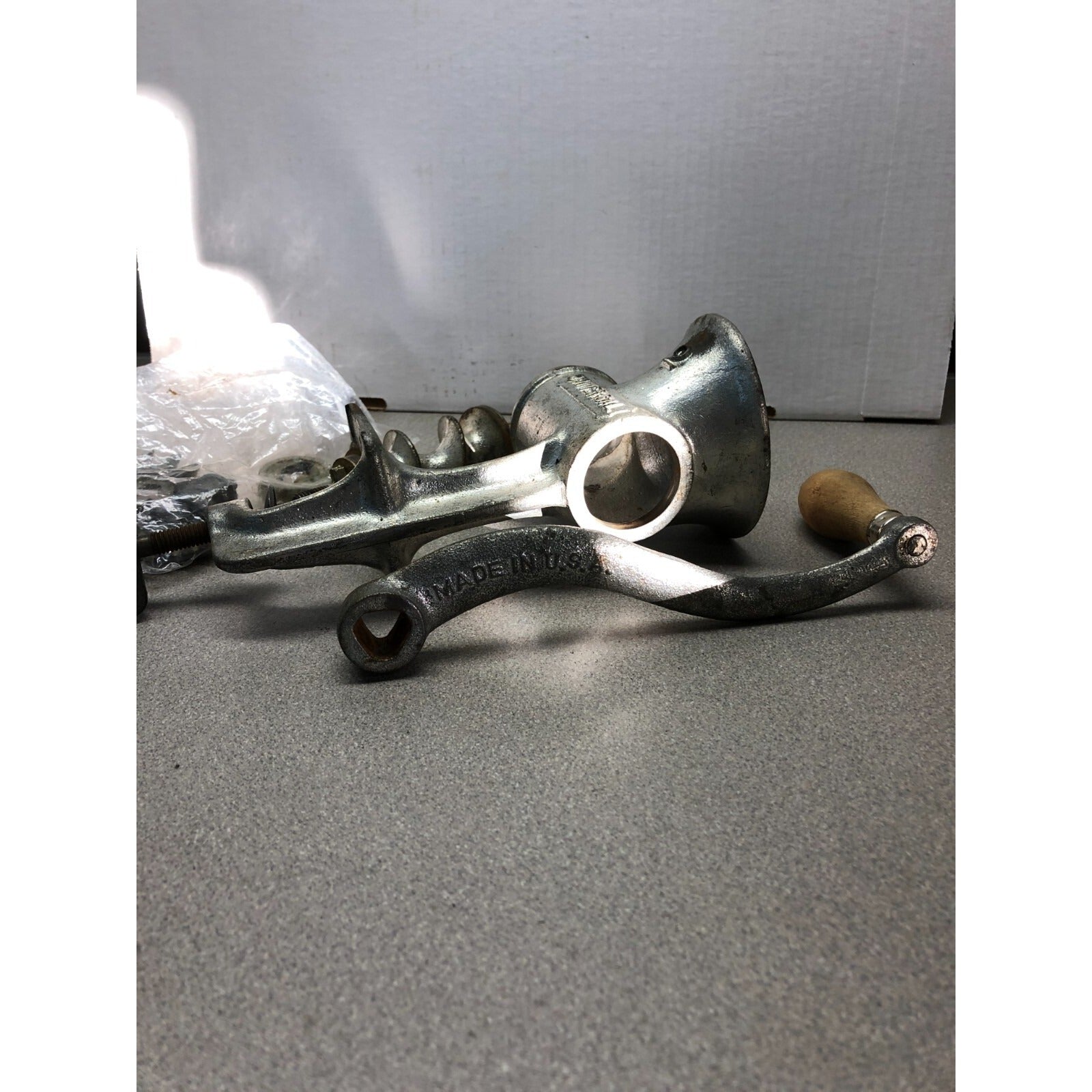 Vintage Universal 2 Meat Grinder side view 