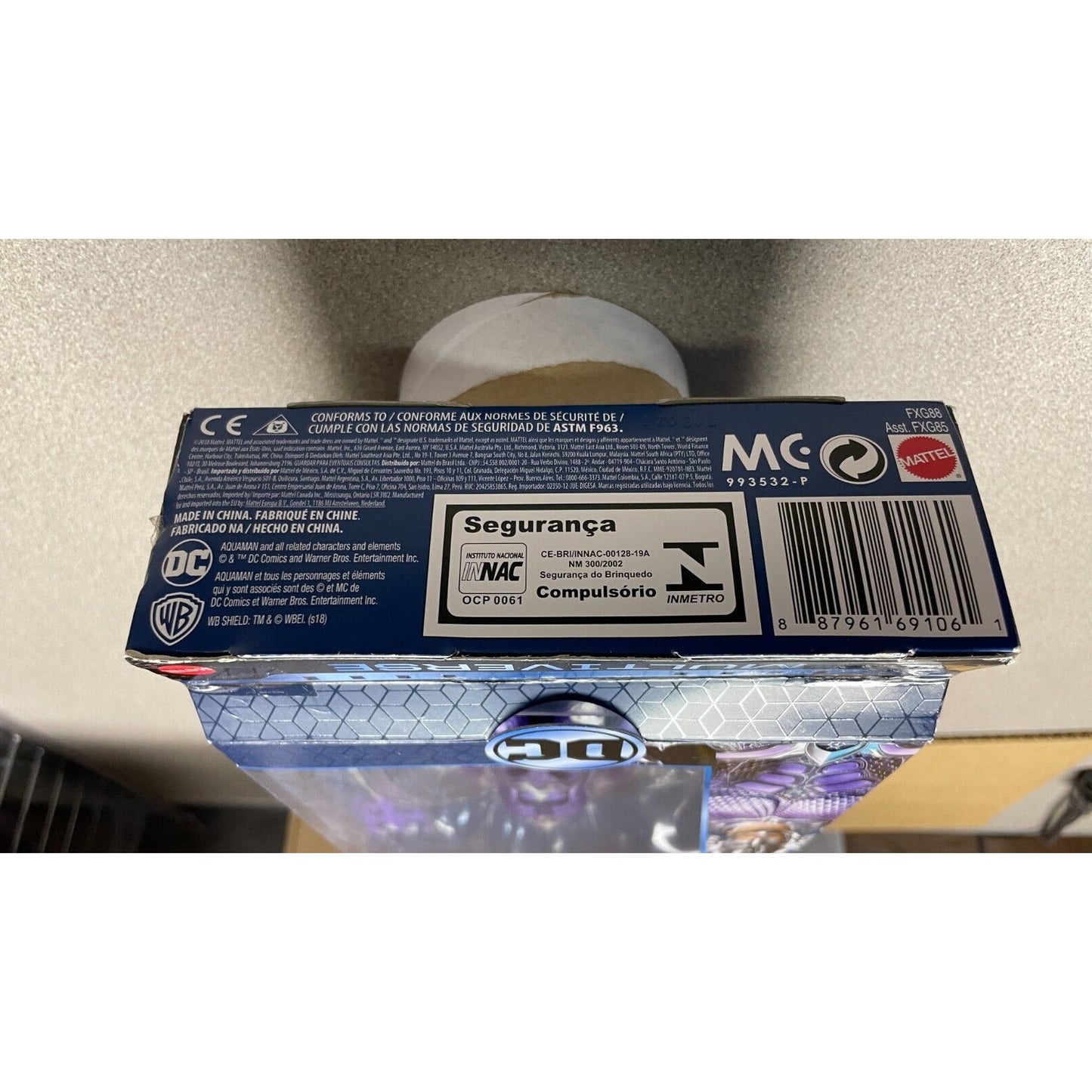 Product packaging with visible branding and text on a neutral background