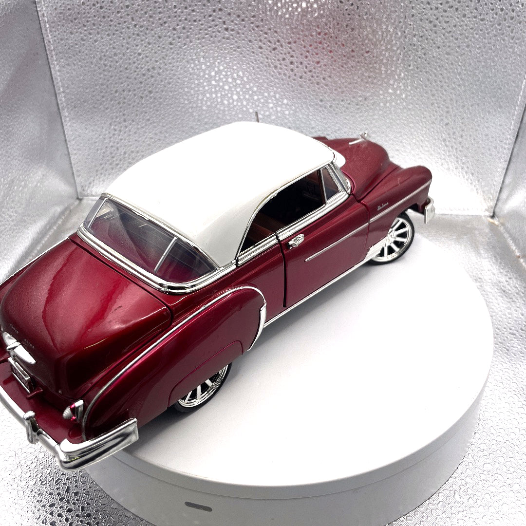 Motor Max 1955 Chevrolet Bel Air Burgundy Die Cast, Scale: 1/18, No. 73184 rear/passenger side view