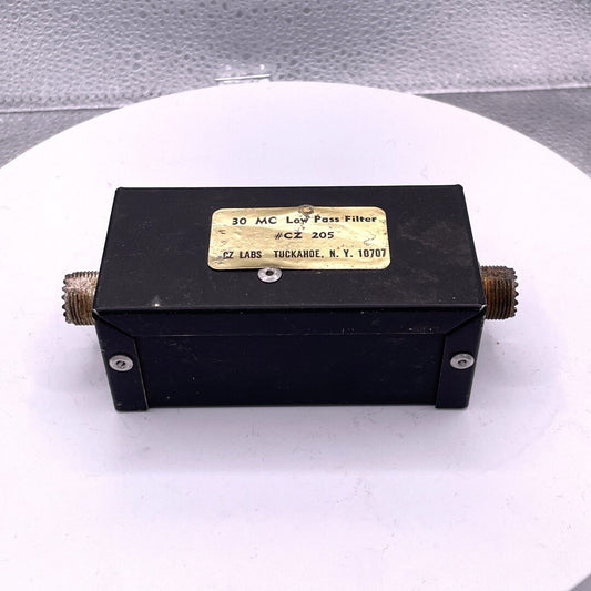 30 MC Low Pass Filter #CZ 205 top and front of filter with product label