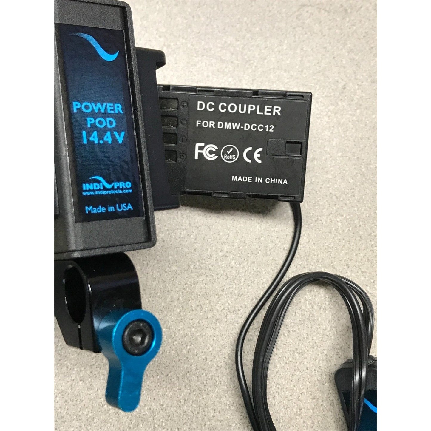 Indipro Power Grid with Dummy Battery to Power Panasonic GH3 GH4 using2 Sony L type Batteries item and power pack
