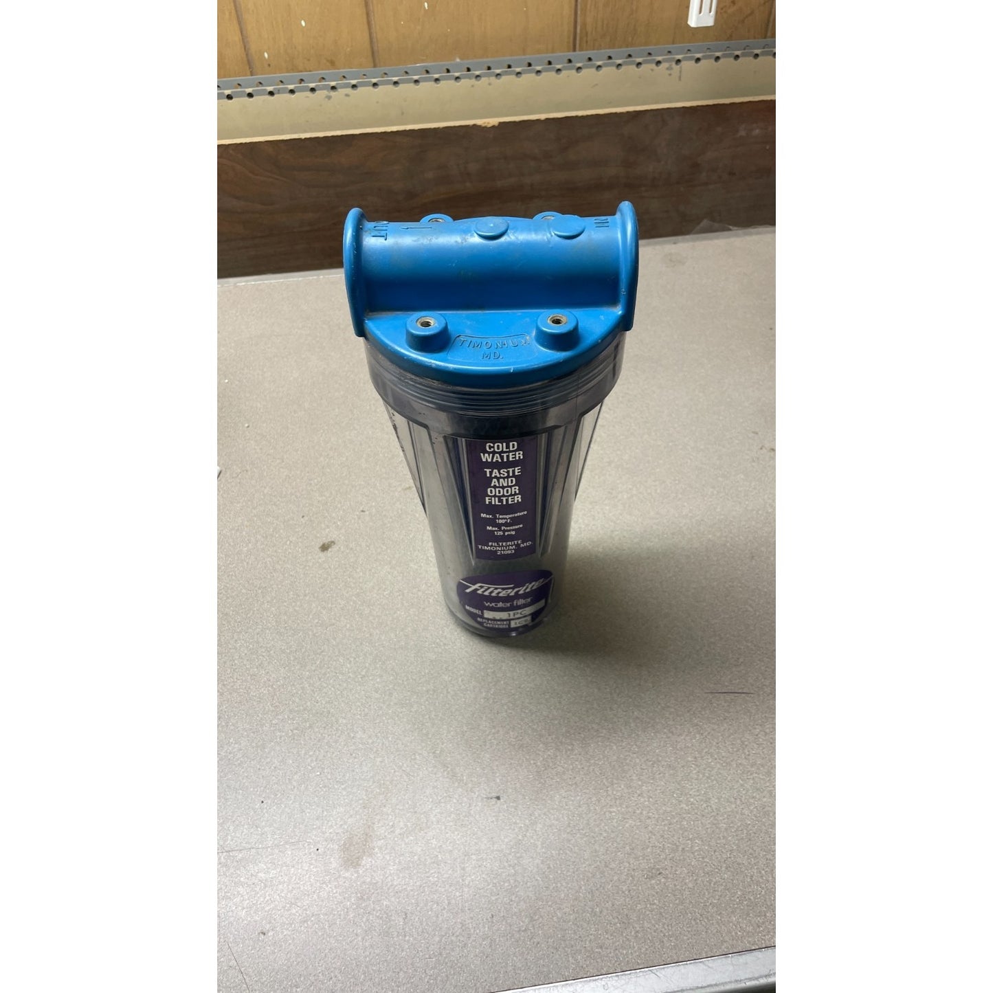 Filterite Water Filter Model 1PC overhead view of entire filter
