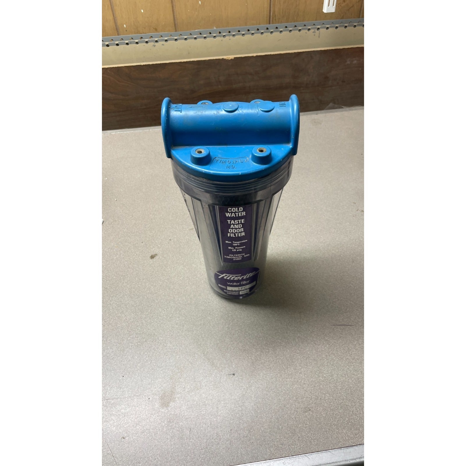 Filterite Water Filter Model 1PC overhead view of entire filter