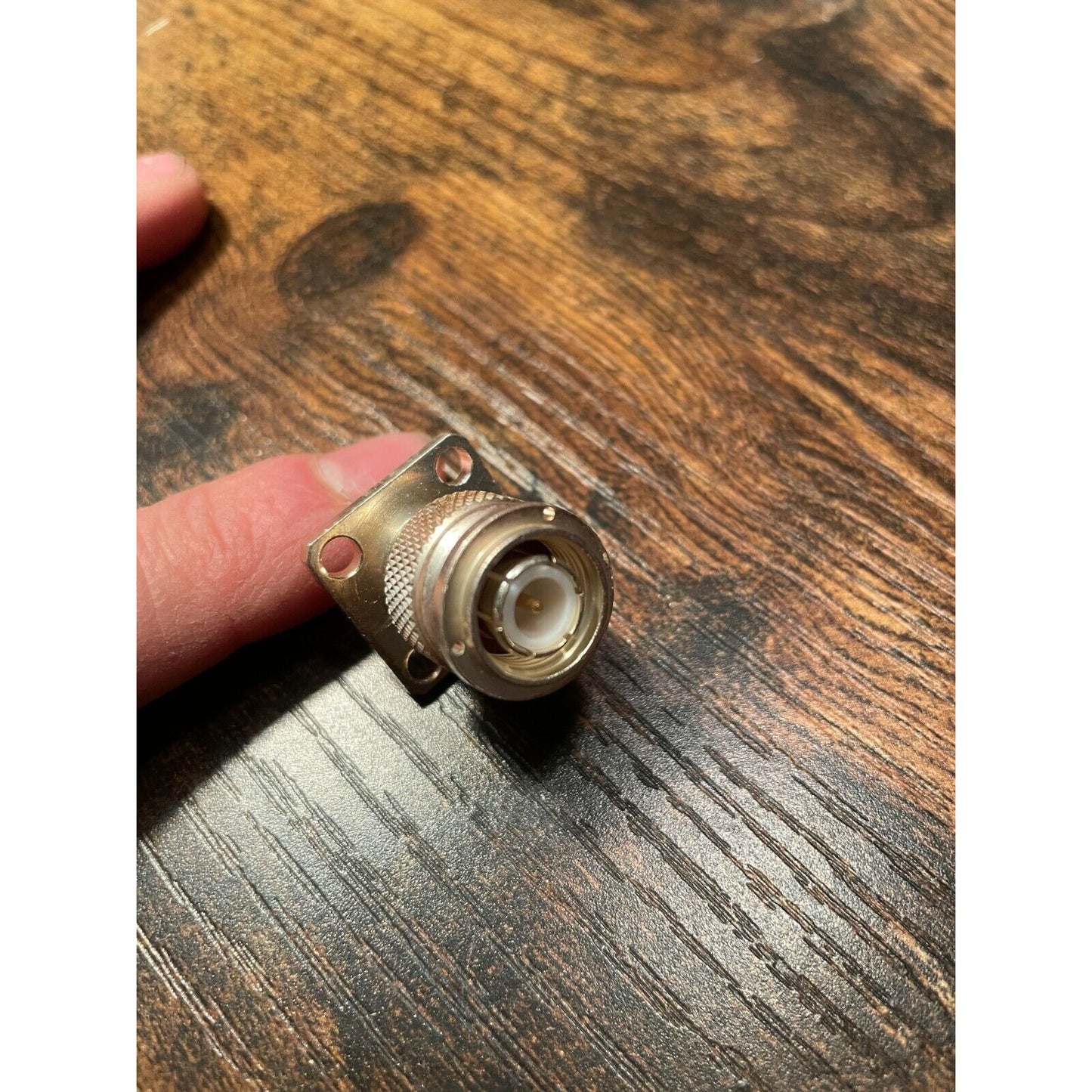 Coaxial Straight Female plug connector flange with 4 holes Panel Mount solder