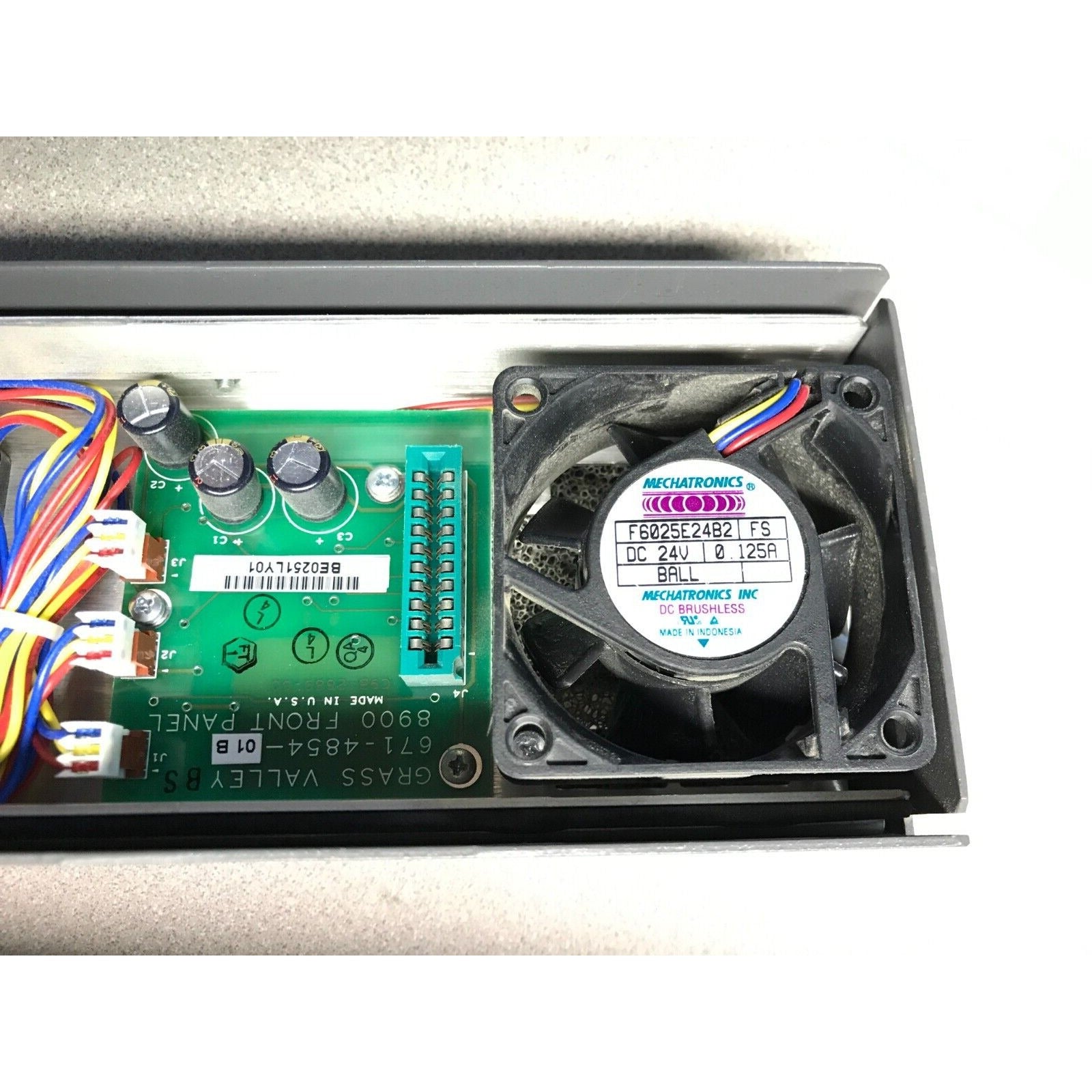 Grass Valley Group 8900 Series Chasis with cards internal view fan, circuit board closeup