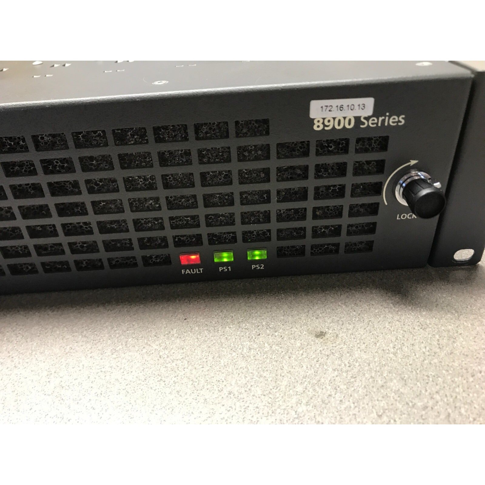 Grass Valley Group 8900 Series Chasis with cards front panel powered on LEDs illuminiated