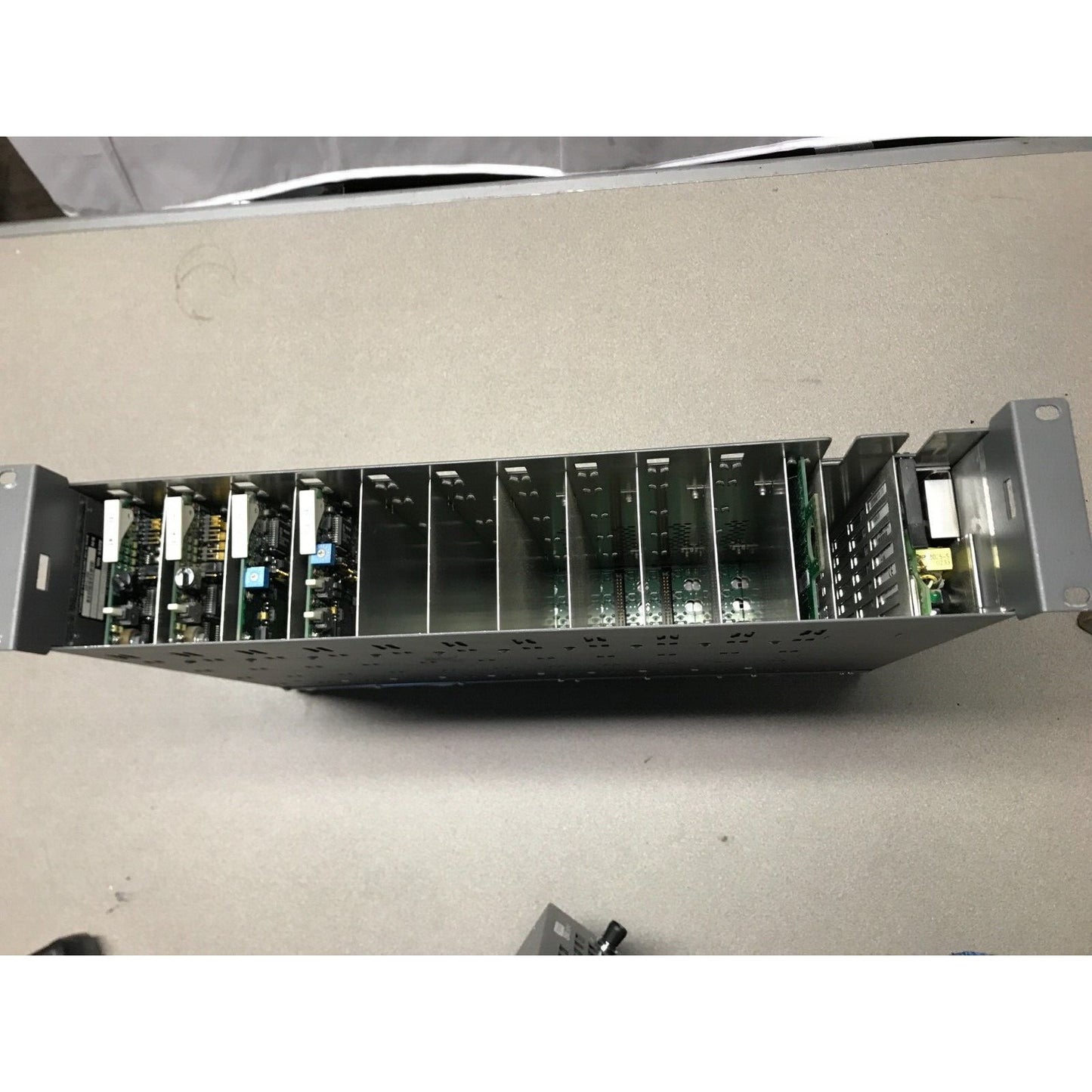 Grass Valley Group 8900 Series Chasis with cards internal view of cards installed some empty slots for expansion