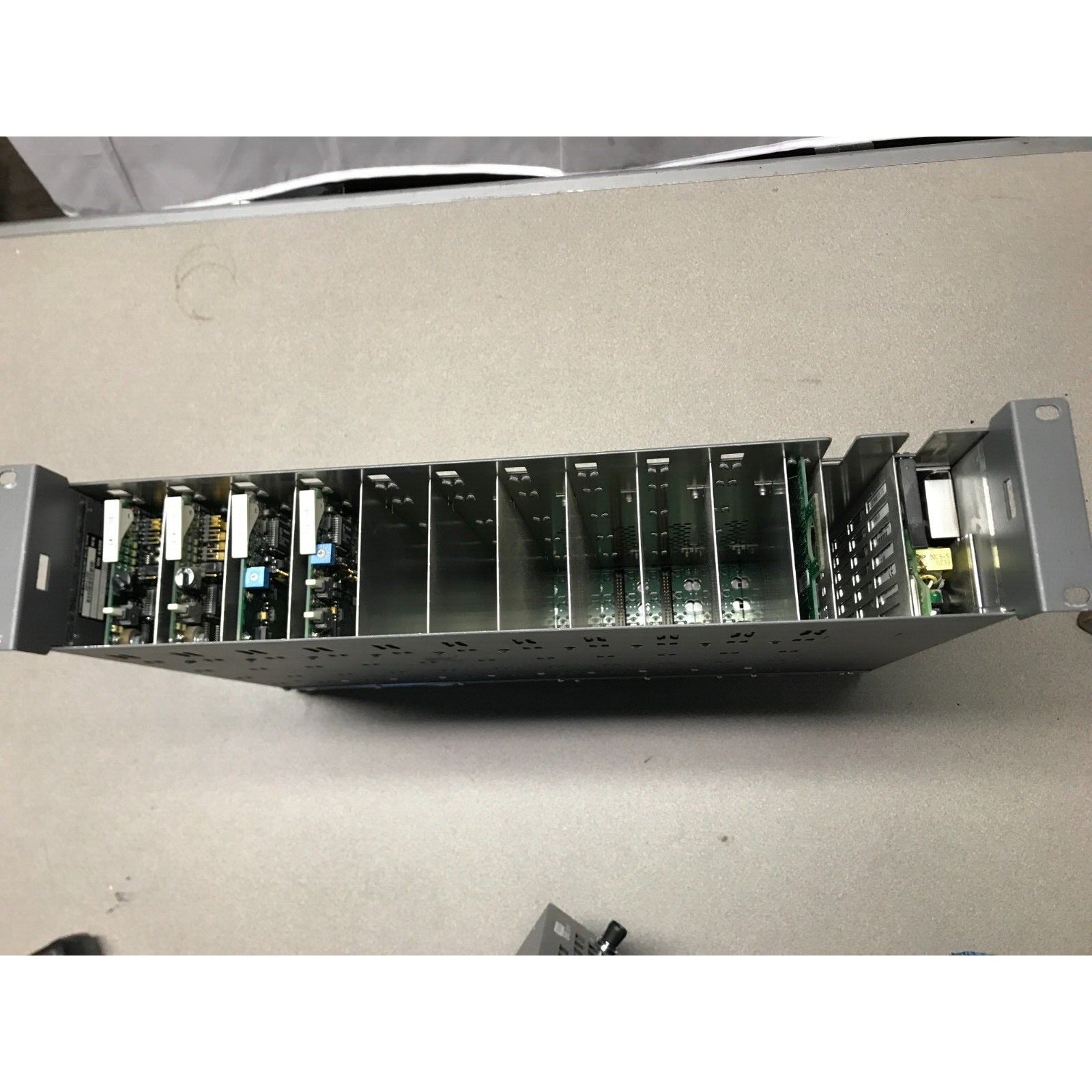 Grass Valley Group 8900 Series Chasis with cards internal view of cards installed some empty slots for expansion