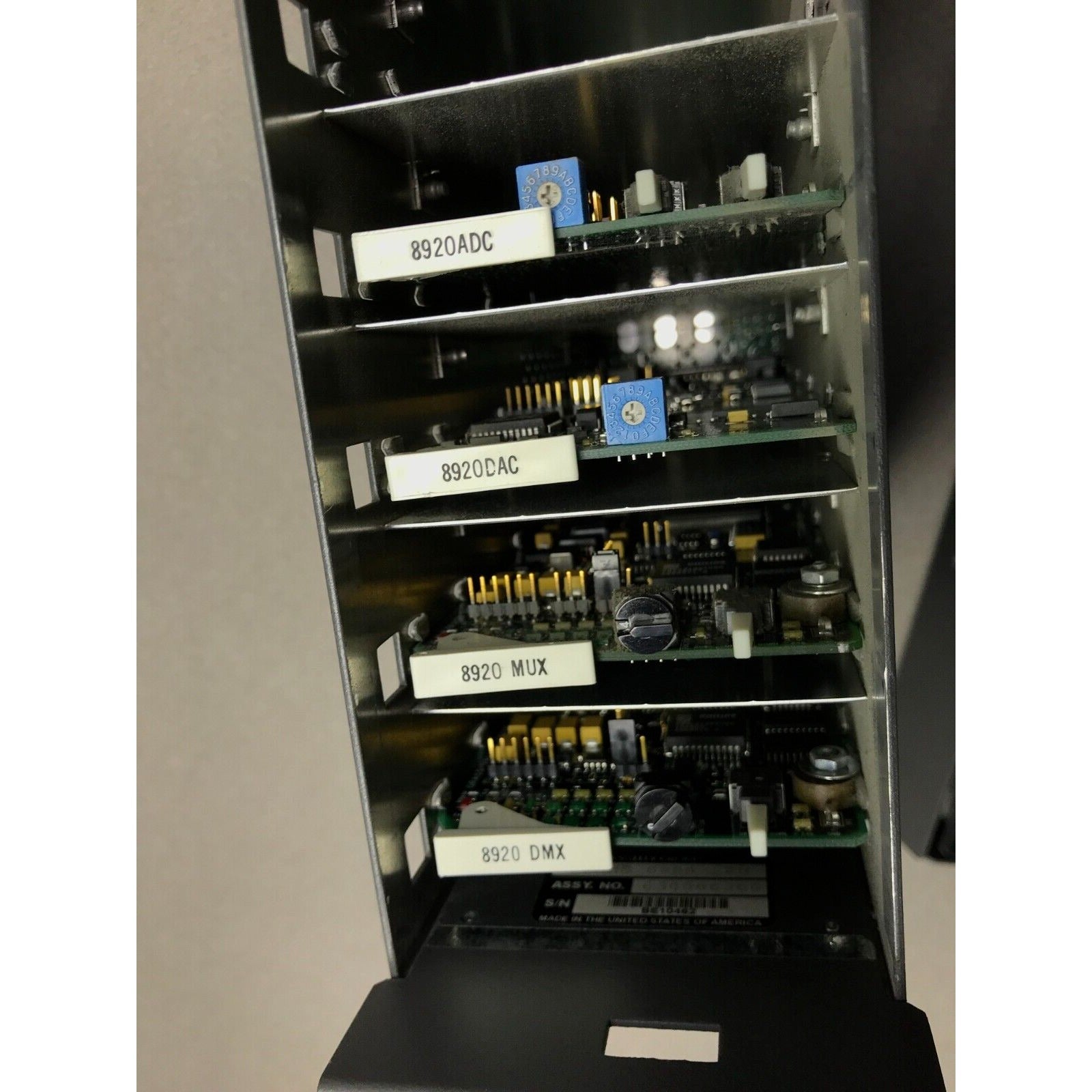 Grass Valley Group 8900 Series Chasis with cards internal view boards closeup