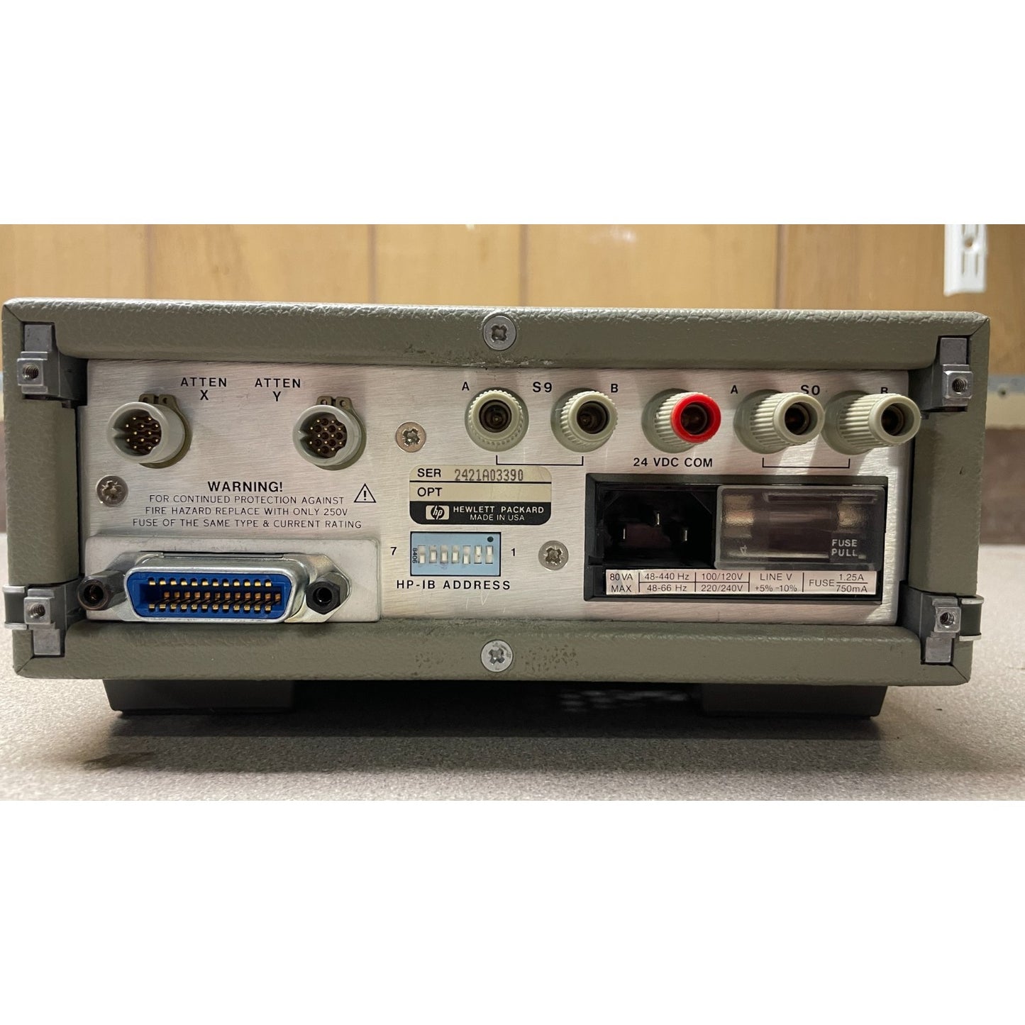 HP 11713A Attenuator/Switch Driver back panel view