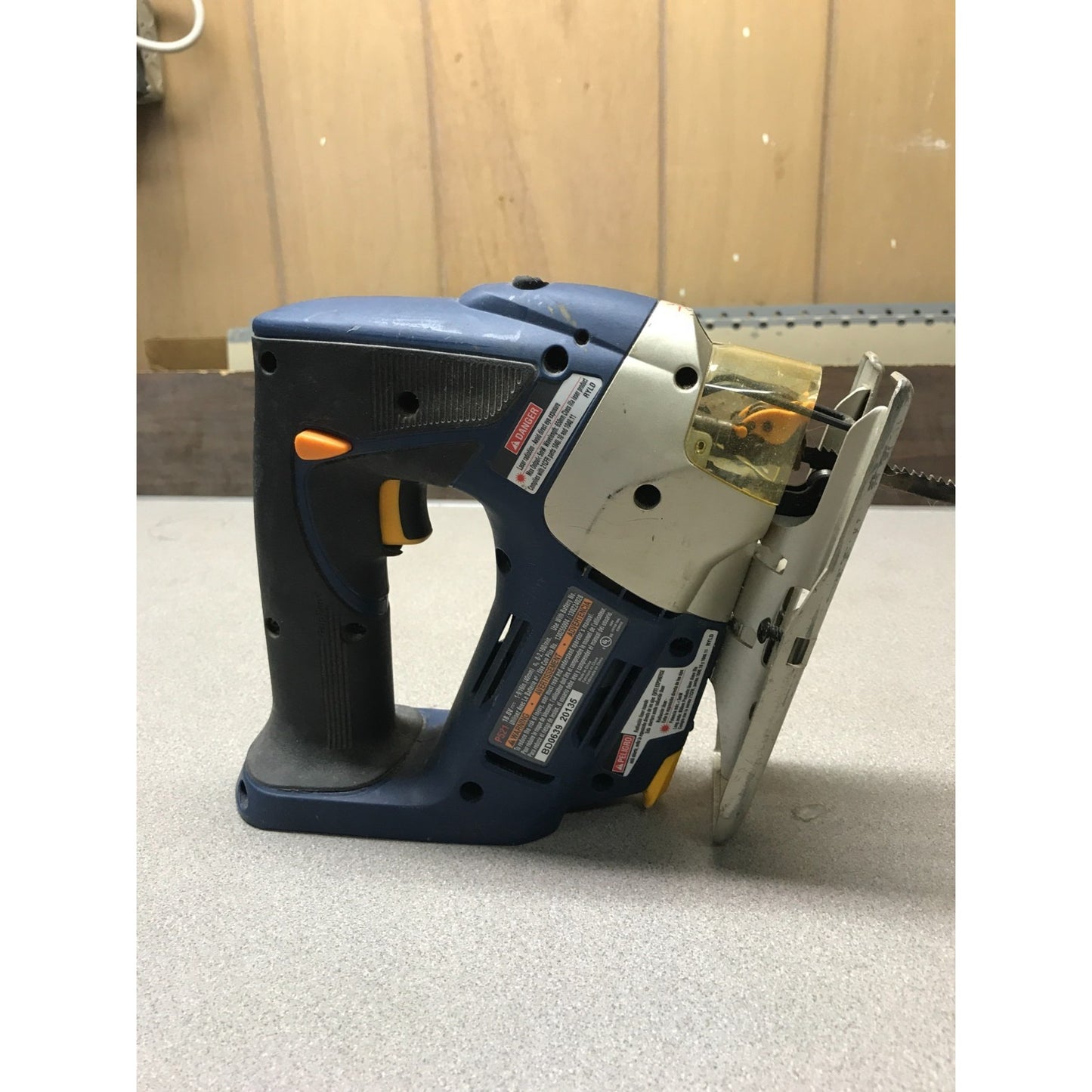 RYOBI P521 18v (40mm) Jigsaw side view with product label visible
