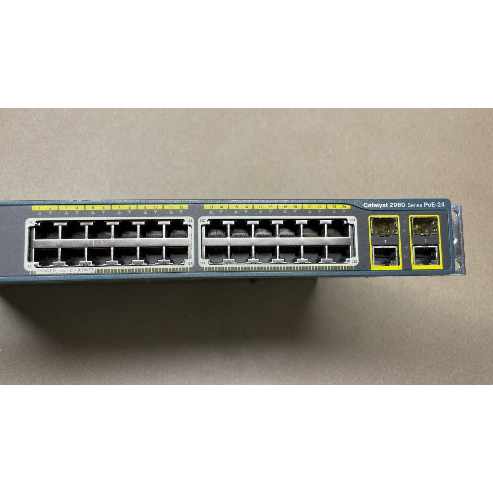 Cisco Catalyst 2960 Series PoE-24 closeup of front panel ports