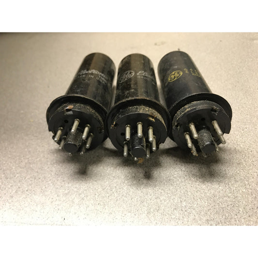  6L6 Vacuum Tubes General Electric  lot of 3 connector end view