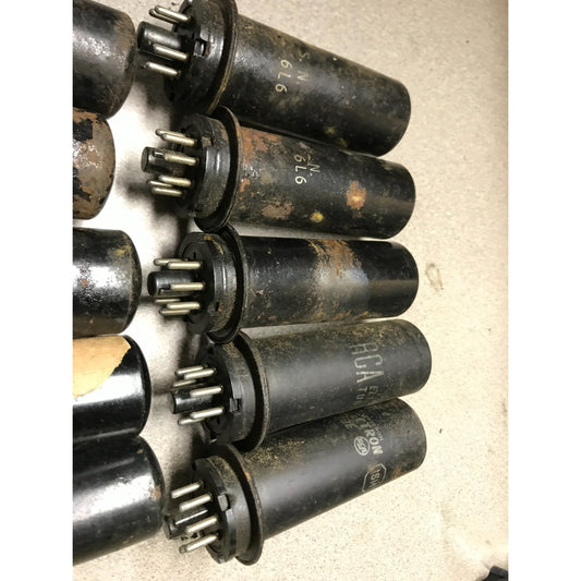 6L6 Vacuum Tubes RCA Radiotron side view with manufacturer markings