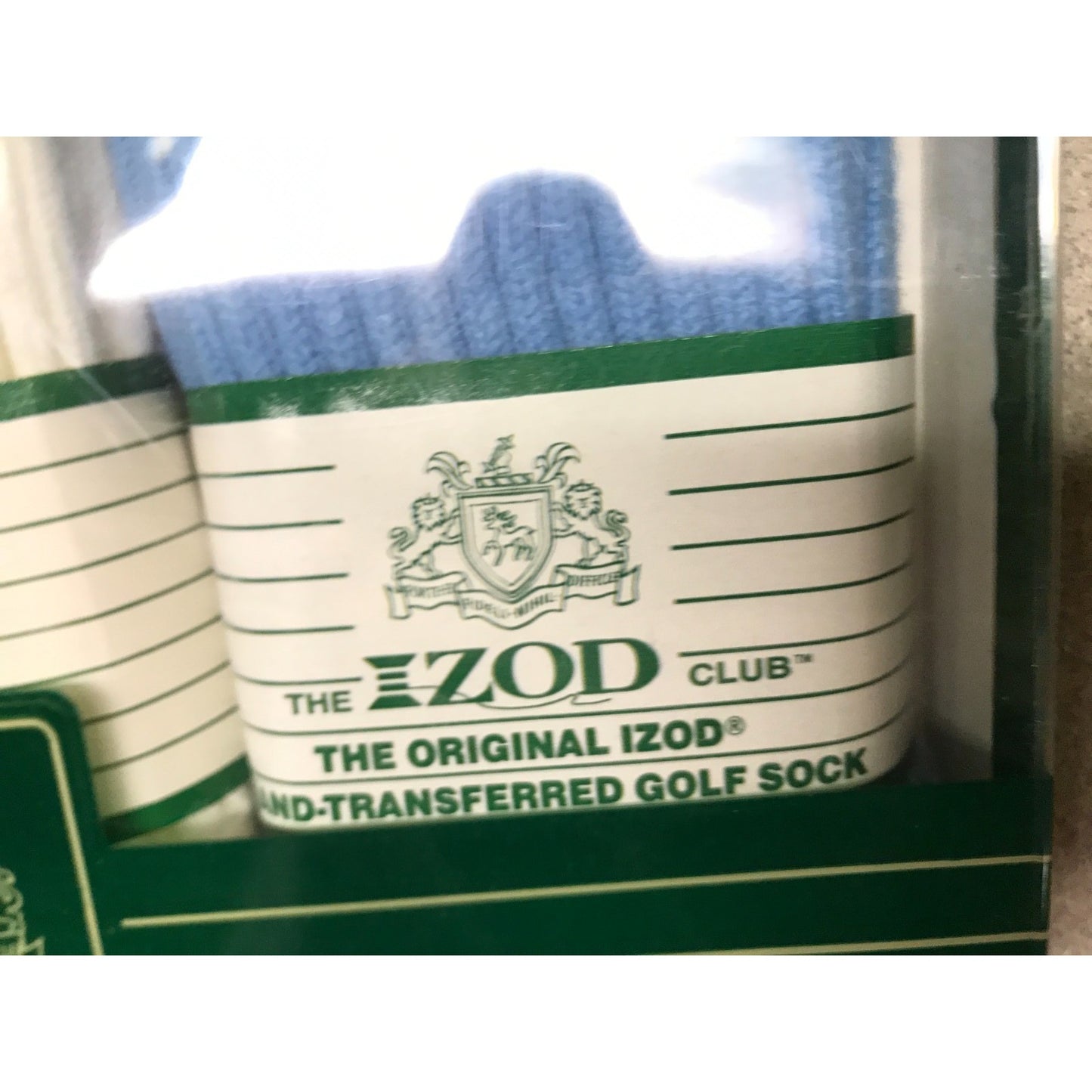 Vintage Roll-top Golf Socks The Izod Club Set of 3 "The Original Izod" closeup of sock label
