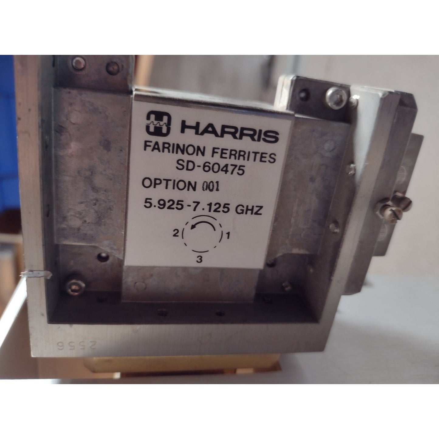 Harris Farinon Video Receiver System Designation VH7
 product label closeup