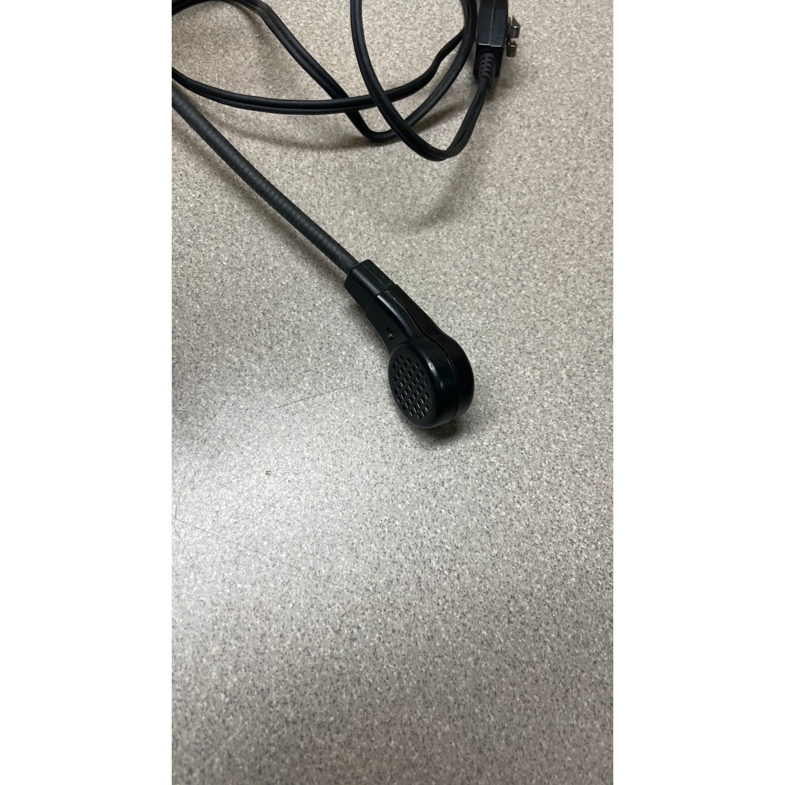 Ritron Headset with LEMO Connector and PTT (Push To Talk) closeup of microphone