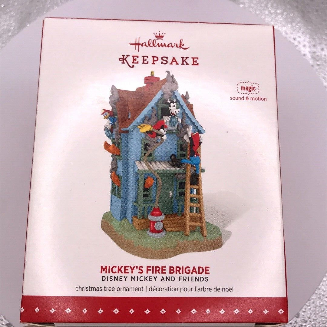 Hallmark Mickey's Fire Brigade Keepsake Ornament 2015 front of box