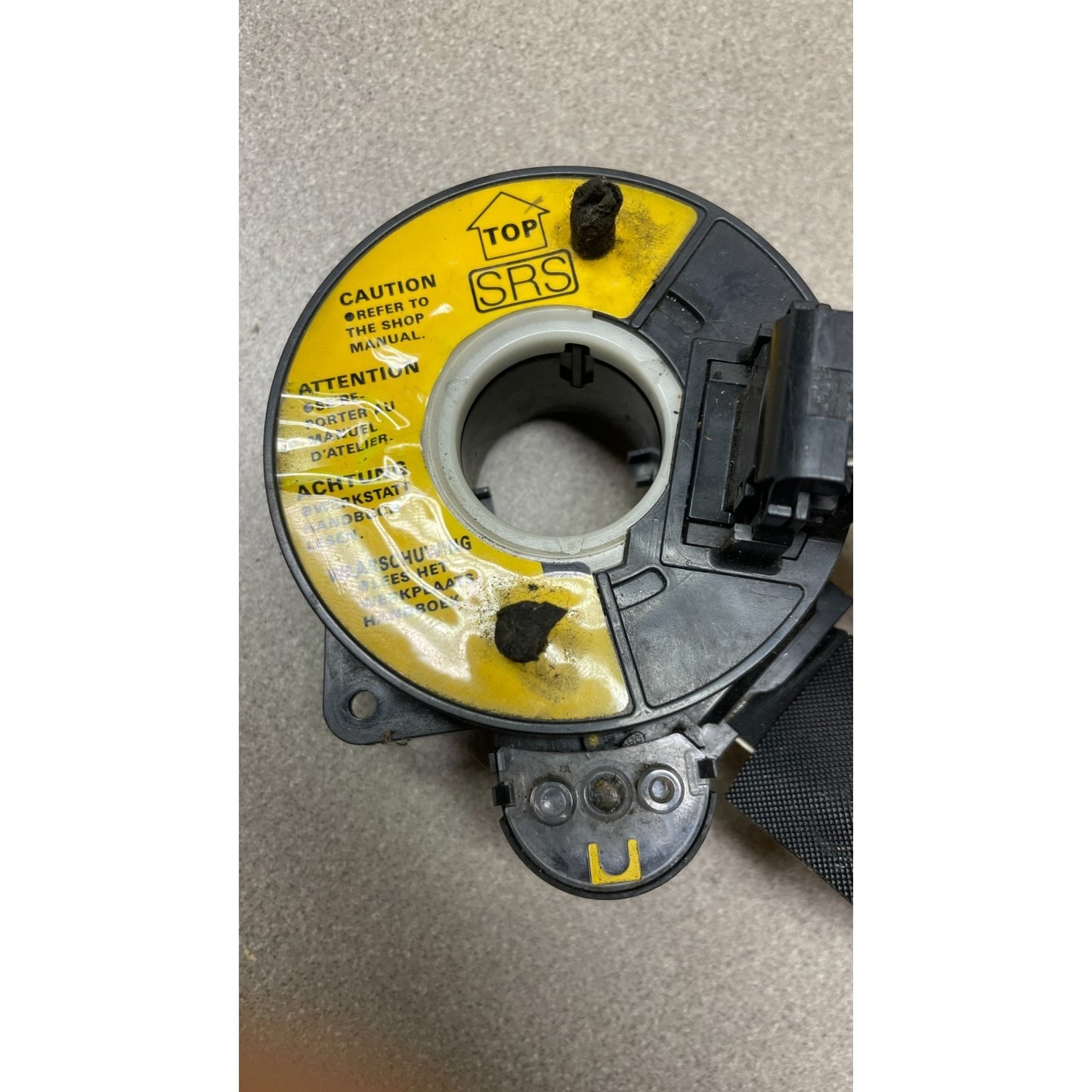OEM Honda Civic Del Sol Clock Spring back side closeup of label
