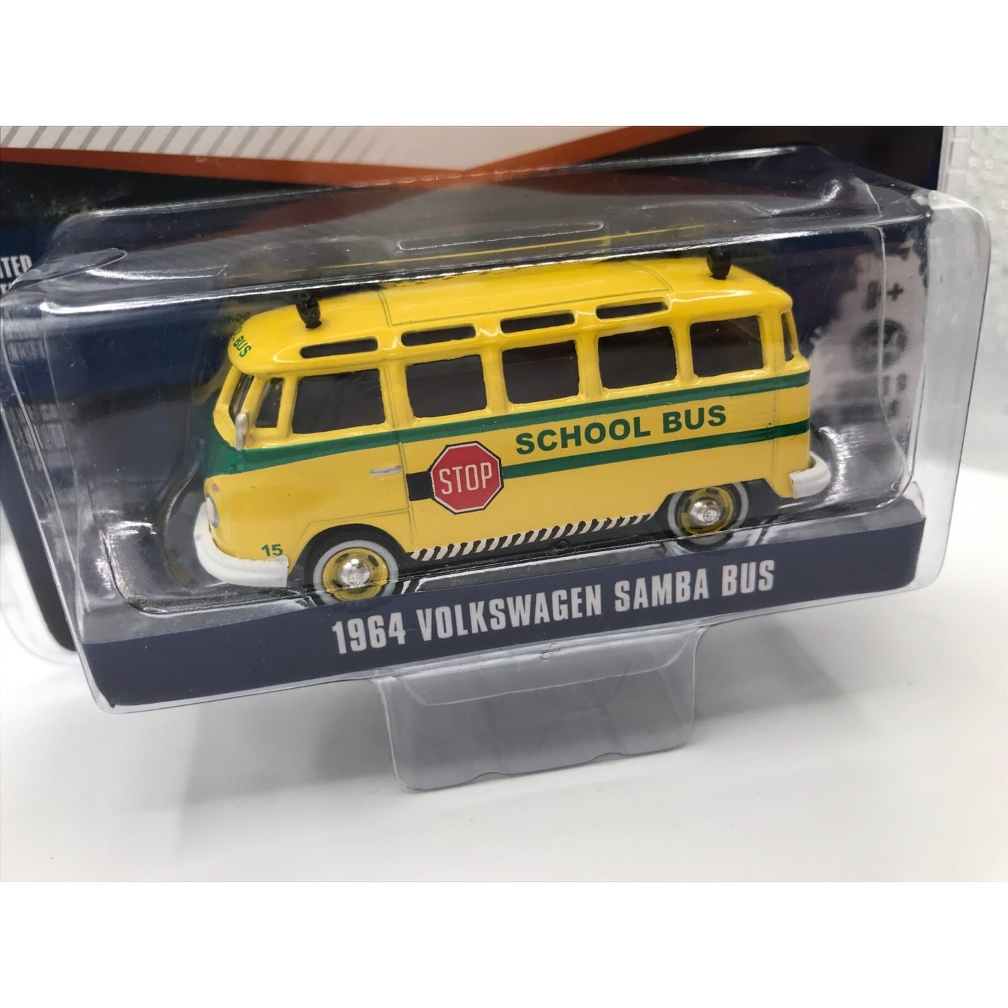 Greenlight V-Dub School Bus Chase 1964 Volkswagen Samba Bus closeup of bus in package