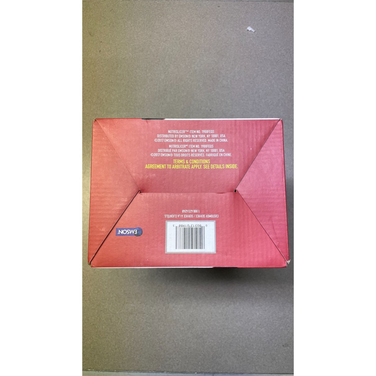 NutriSlicer Vegetable and Fruit Slicer bottom of box