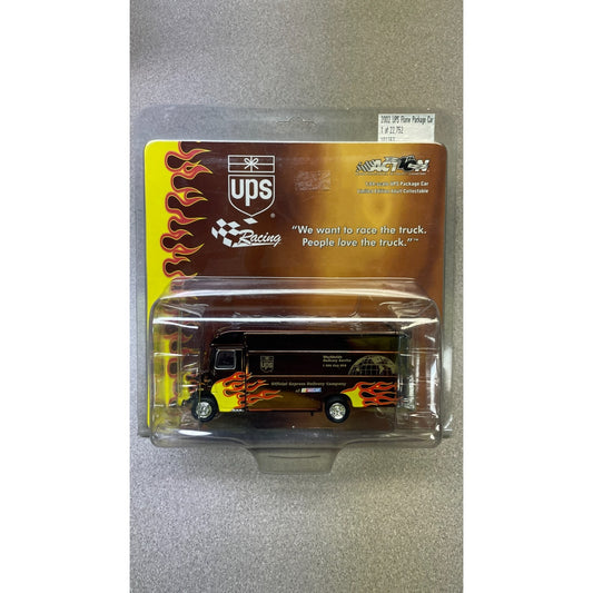 Action UPS Racing Package Car 1:64 front of package with truck visible