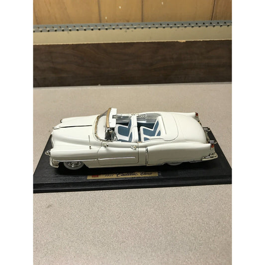 Anson 1953 Cadillac Eldorado White Die Cast, 1/18 Scale, with base driver's side view