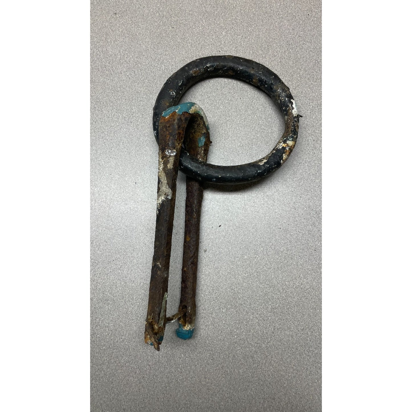 Antique Hitching Post Ring Cast Iron Holder front view