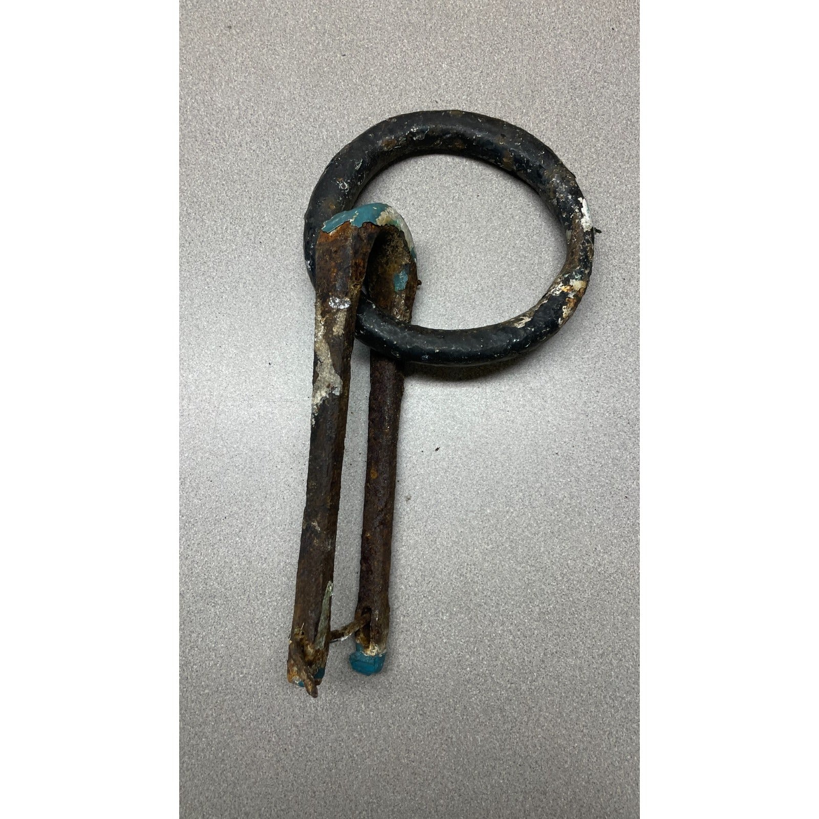 Antique Hitching Post Ring Cast Iron Holder front view