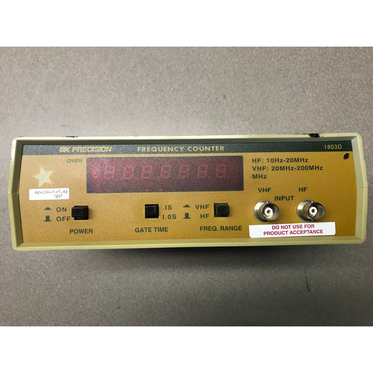 BK PRECISION 200 MHZ FREQUENCY COUNTER 1803D front panel view