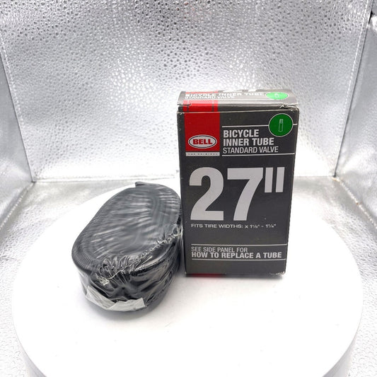 Bell 27" Bicycle Inner Tube Standard Valve, Fits Widths: 1 1/8" - 1 1/4" front of box and tube