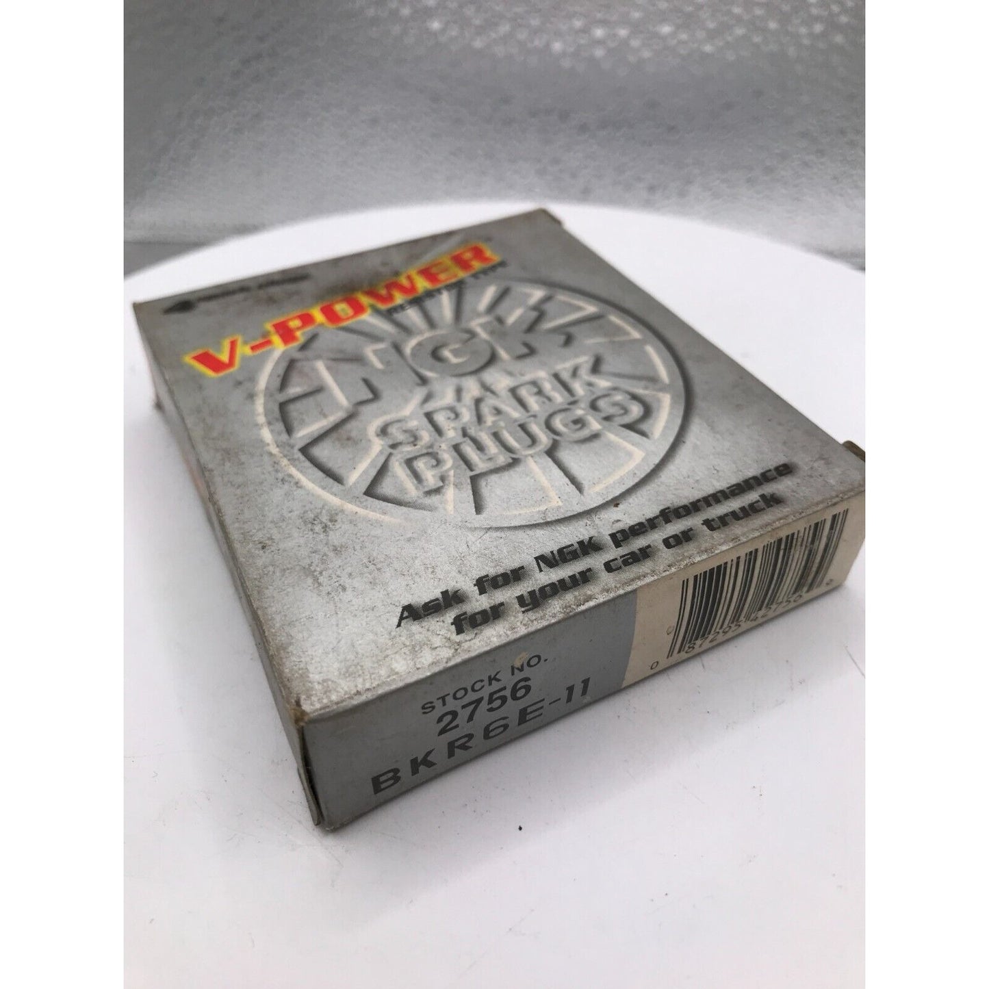 NGK Spark Plugs V-power Resistor Type BKR6E-11 Stock No. 2756 top and side of box