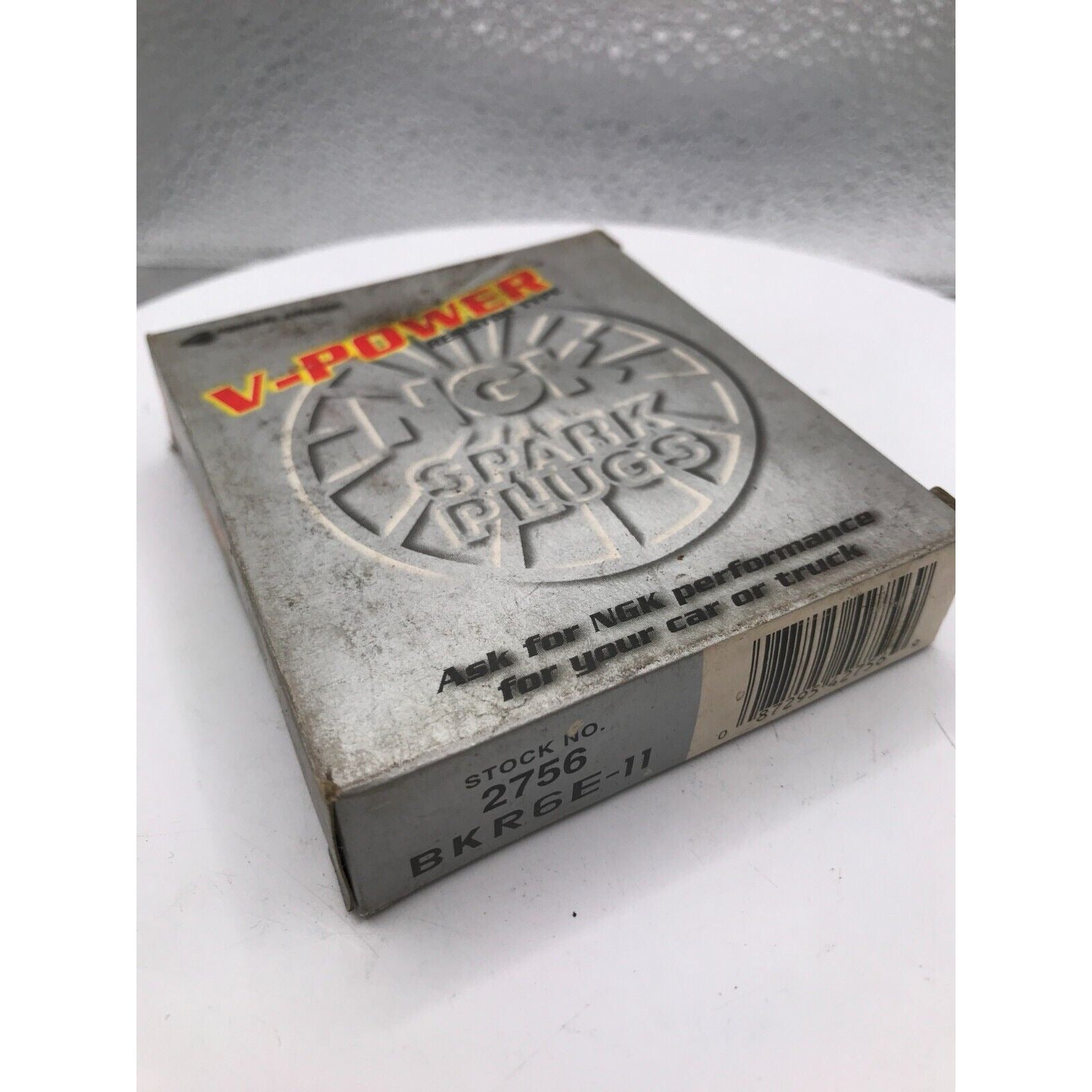 NGK Spark Plugs V-power Resistor Type BKR6E-11 Stock No. 2756 top and side of box