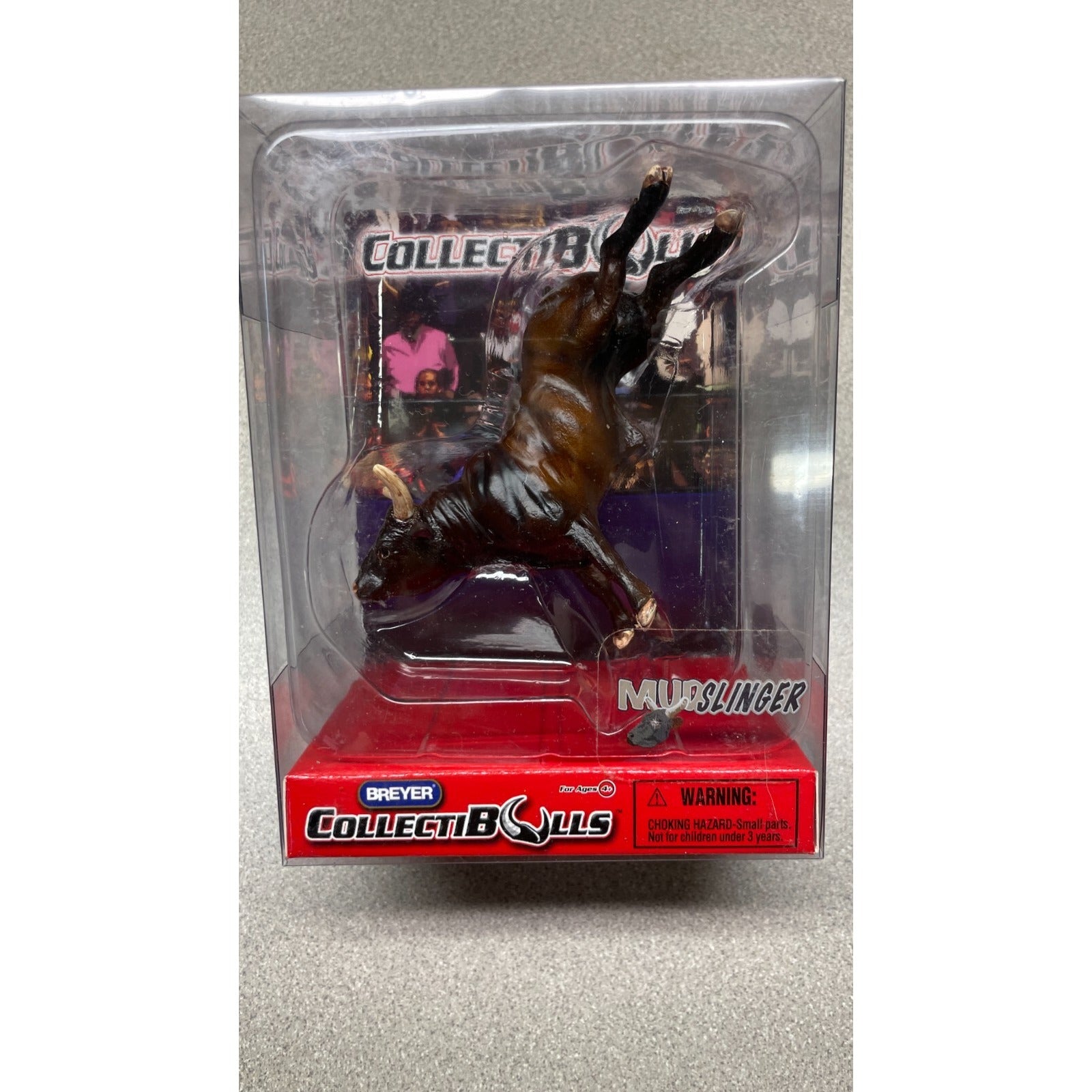 Breyer CollectiBulls Mudslinger front of package displaying item
