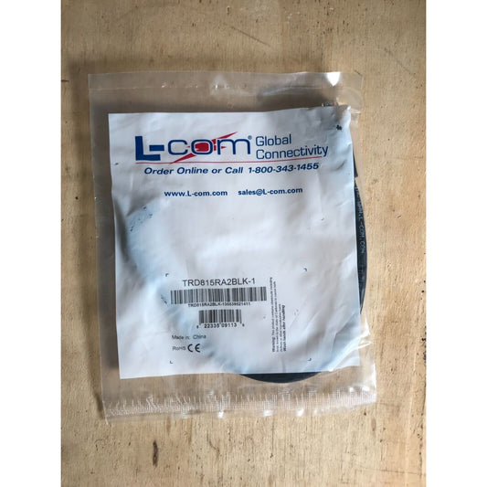 L-Com TRD815RA2BLK-1 - Ethernet Cable, Cat5e, RJ45 Plug to RJ45 Plug, UTP