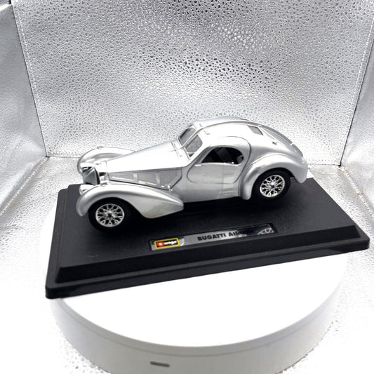 Burago Bugatti 57 SC Atlantic Silver Die Cast, Scale: 1/24 driver's side view