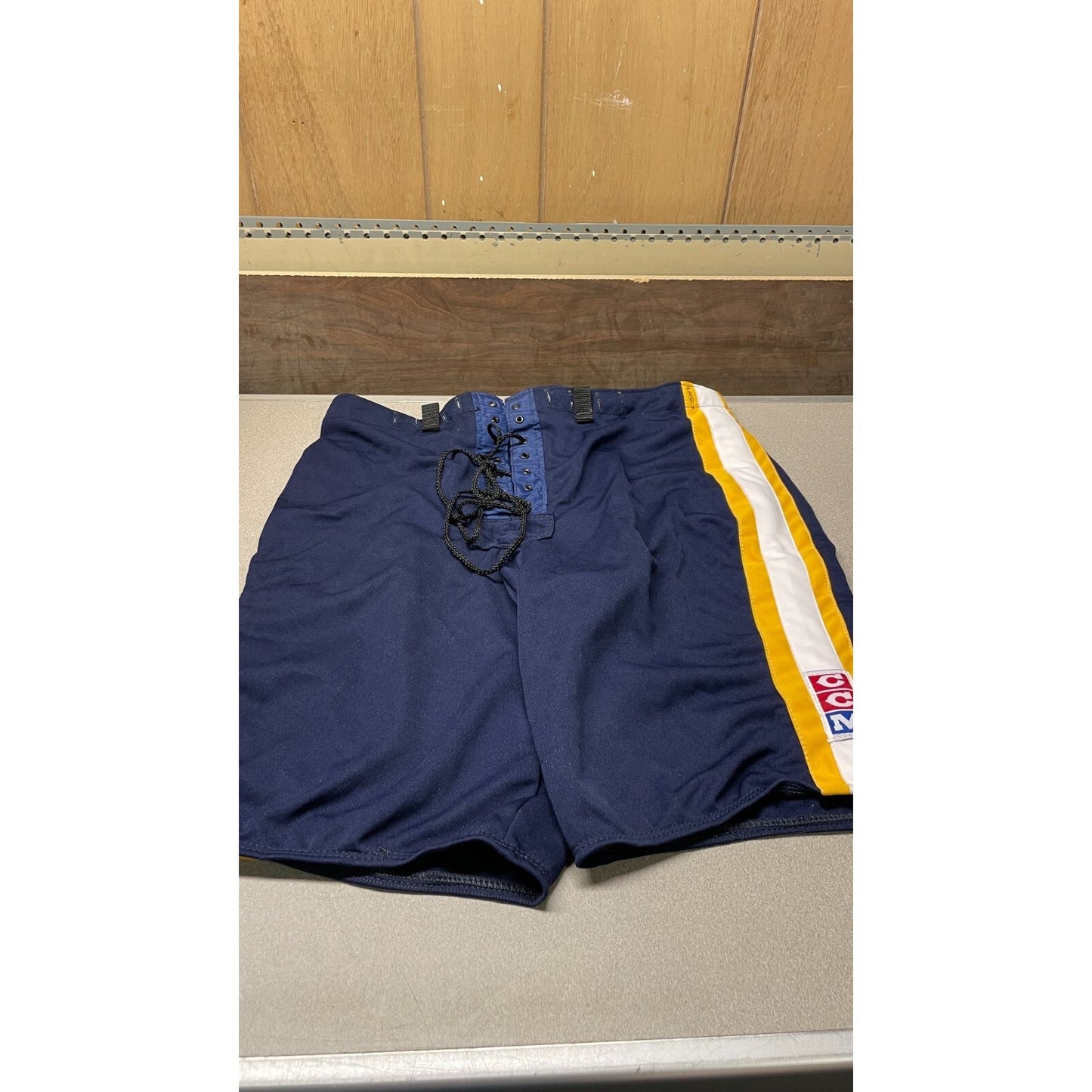 CCM Large 38"- 40" Hockey Pants Navy Blue full front view