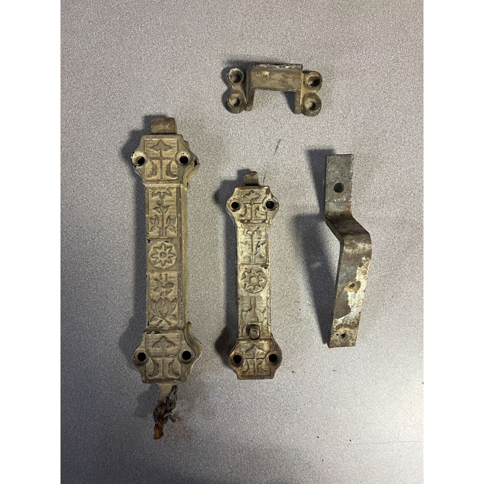Cast-Iron Antique Deadbolt & Lock front view