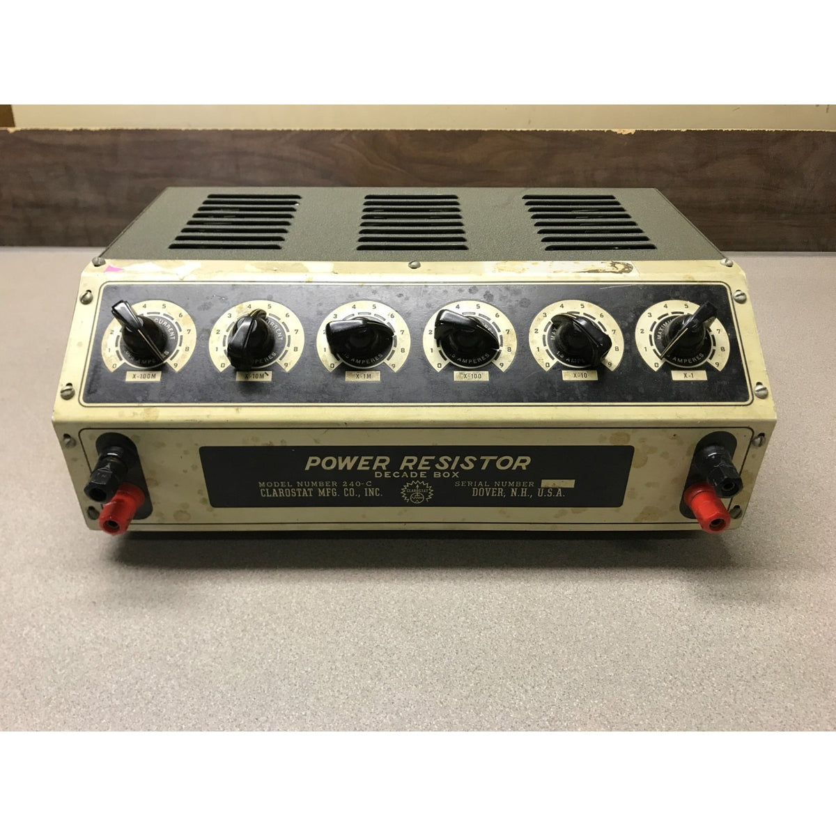 Clarostat Mfg Co 240-C Power Resistor Decade Box front panel view