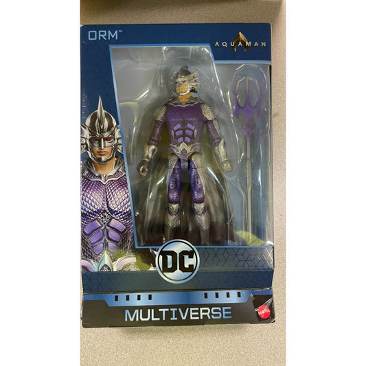 Collect & Connect DC Multiverse ORM Aquaman Figure, missing a build piece front of package displaying action figure