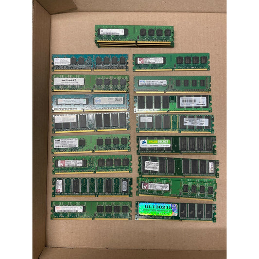 RAM Chips Included (quantity listed on the left)
4 - HYS64T128020HU-3S-B1 - Nanya 512MB1 - Parts Quick 1GB1 - Hynix 4GB1 - Nanya 256MB1 - ProMOS Technologies 1GB1 - Kingston Tech 1GB1 - Kingston Tech 2.6V1 - Hynix 1GB1 - Kingston Tech 2GB1 - Samsung 2GB1 - Mushkin 1GB1 - IBM 256MB2 - Corsair VS512MB4002 - DDR-DIMM 512MB2 - Kingston KVR667D2K2/2GR2 - ULT30215 512MB