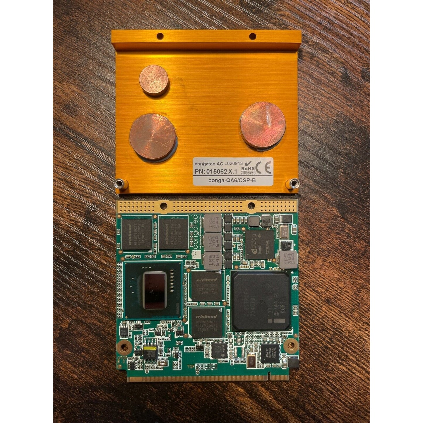 Congatec AG L020913, PN 015062 X.1 top view of circuit board