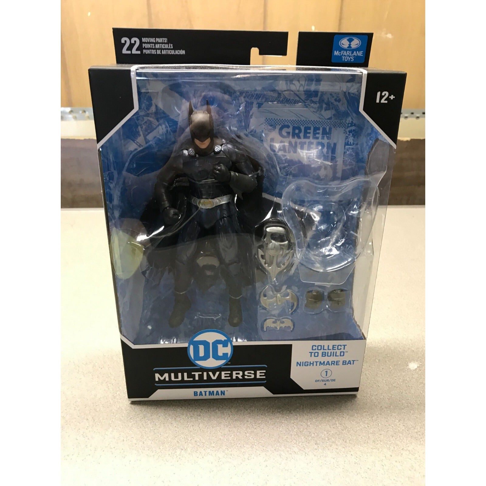 DC Multiverse Batman Batman Forever front of package, missing bat head
