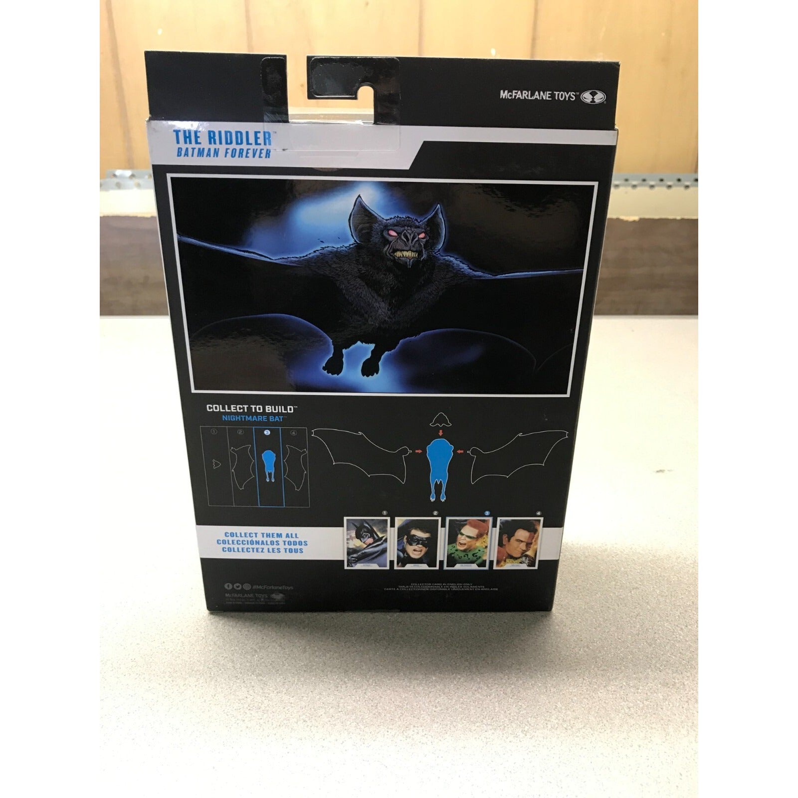 DC Multiverse The Riddler Batman Forever, Missing Build A Piece back of box details