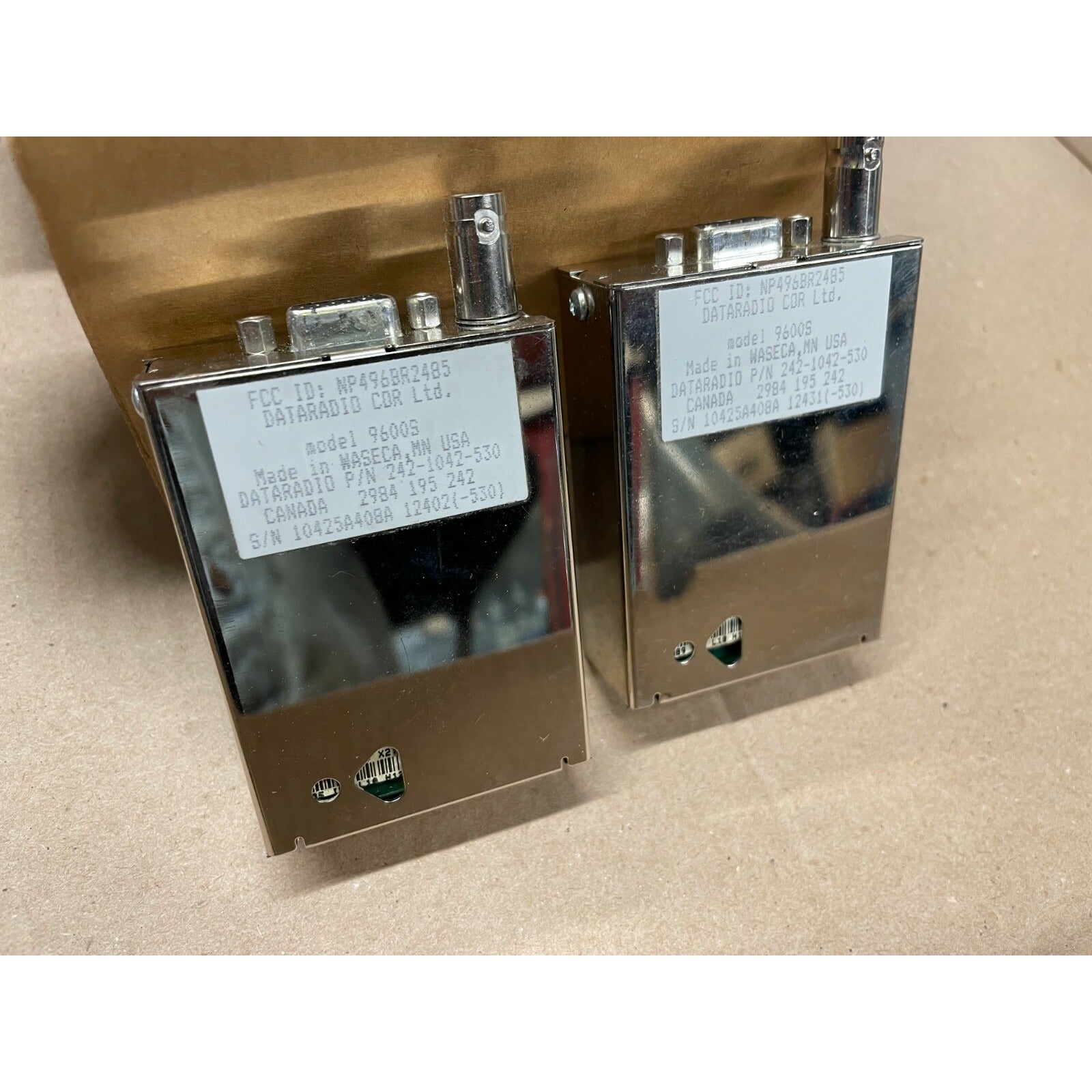 Dataradio RNet Telemetry Module Transceiver back view with product label