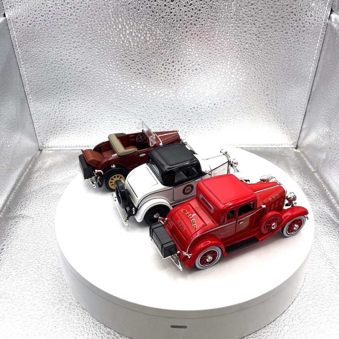 Ford Die Cast Lot of 3, Red Chief R.F.D, California Highway Patrol, 1931 Model A Brown rear/passenger side view