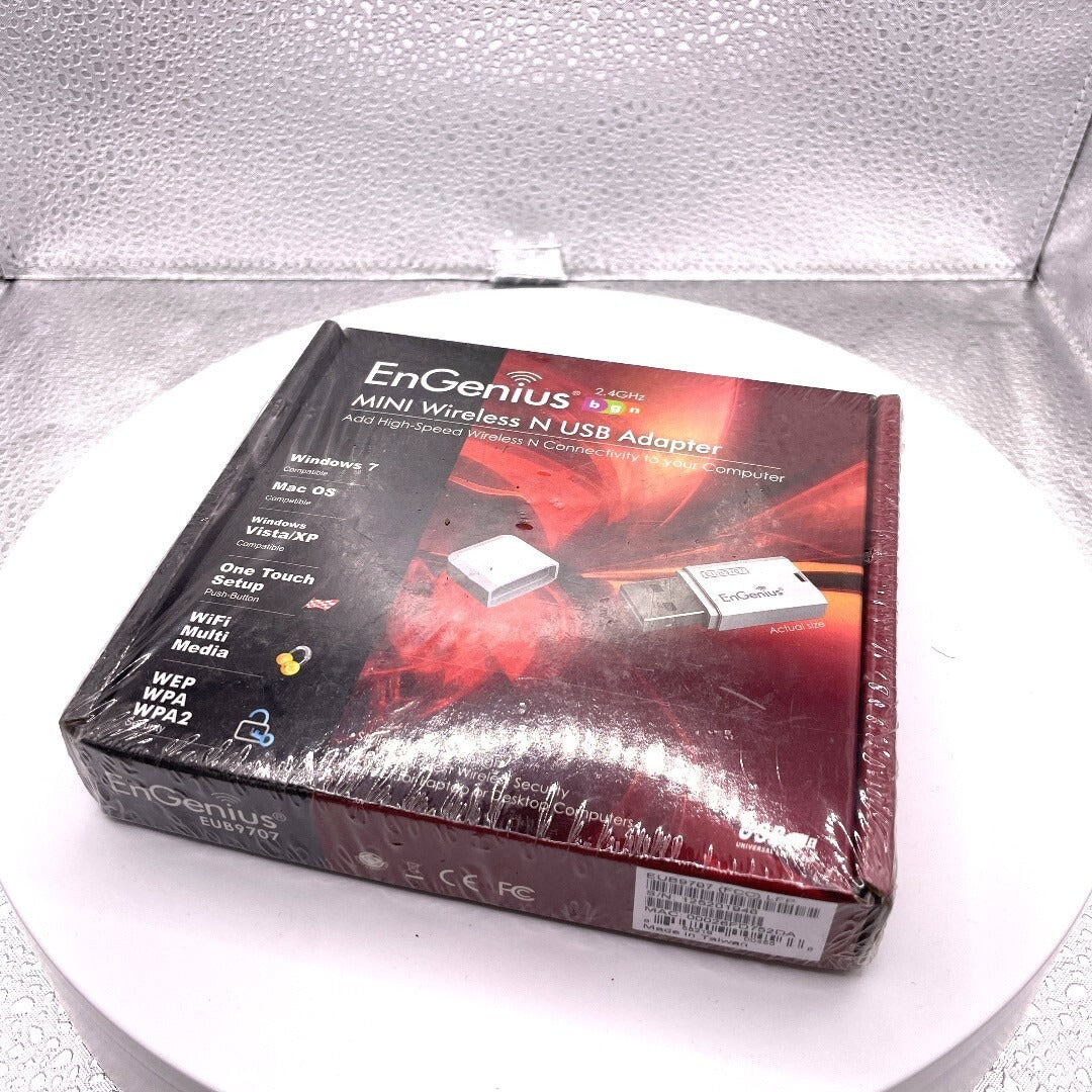 EnGenius 2.4GHz Mini Wireless N USB Adapter front of package sealed