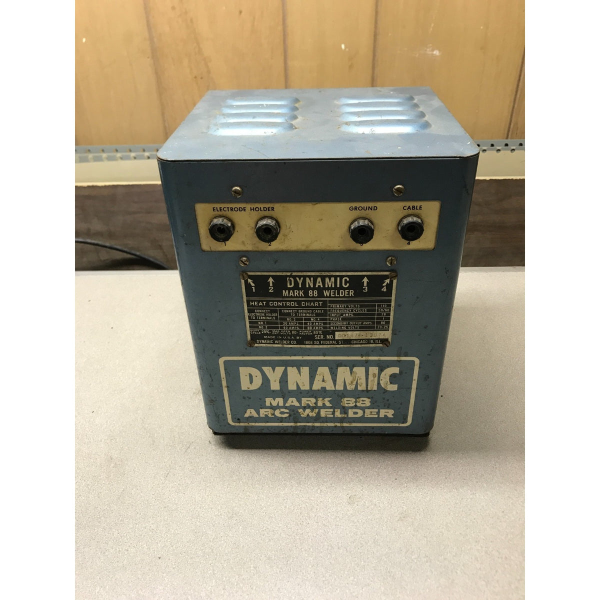 Dynamic Mark 88 Vintage Arc Welder 110V 28A front panel view