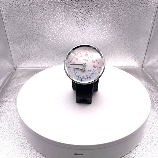 ENFM Temperature and Pressure Gauge 2.5in - Made in Holland face view